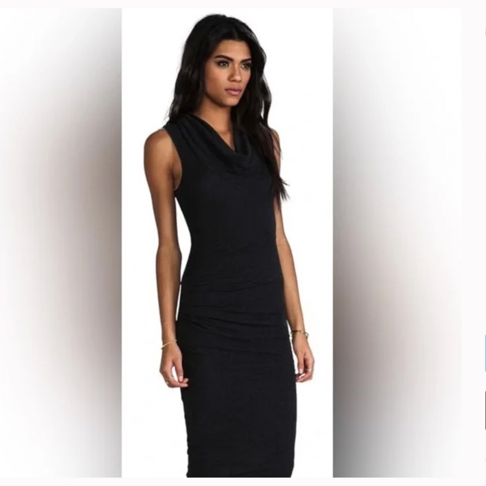 James Perse Ruched Bodycon Sleeveless Midi Dress Size 1 (small)